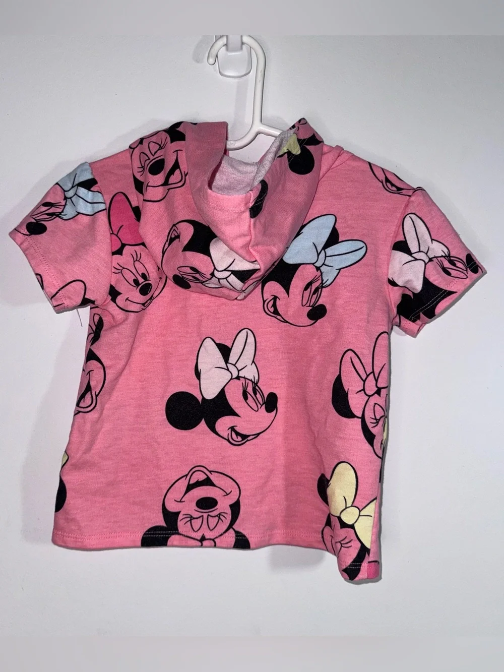 Disney Junior Minnie Mouse Pink Hoodie Top 2T All Over Print